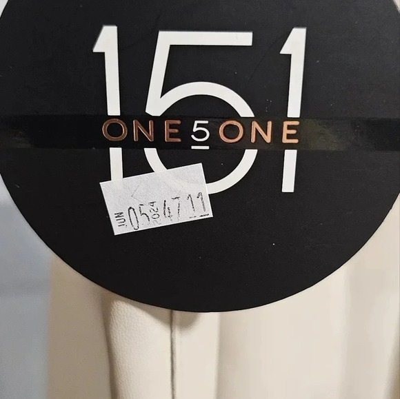 ONE 5 ONE Leather Ivory Skirt A line Stitched size XL - Picture 9 of 13